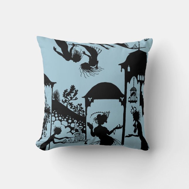 Andersen: Little Mermaid Silhouette Throw Pillow (Front)