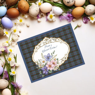 Anderson Ancient Scottish Tartan Easter Floral Holiday Postcard