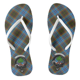 Anderson Clan Badge & Tartan Flip Flops