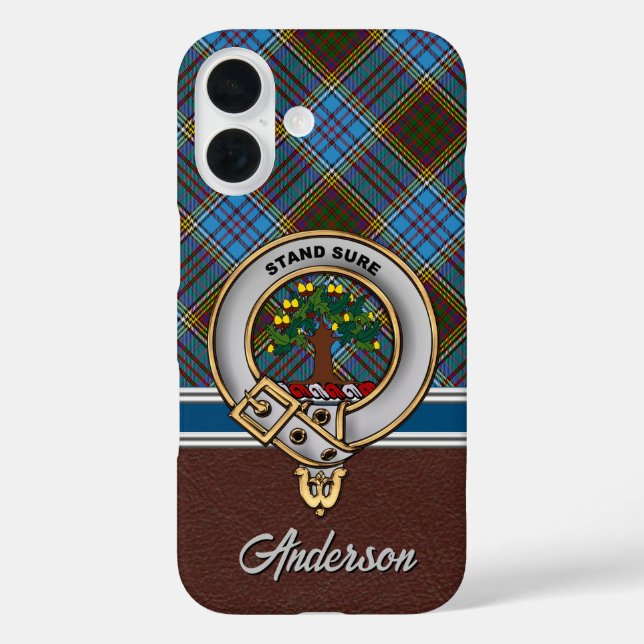Anderson Clan Badge & Tartan iPhone / iPad case (Back)