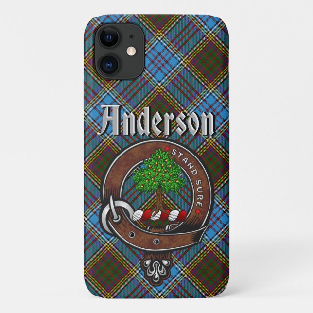 Anderson Clan Badge & Tartan Phone Case (Back)