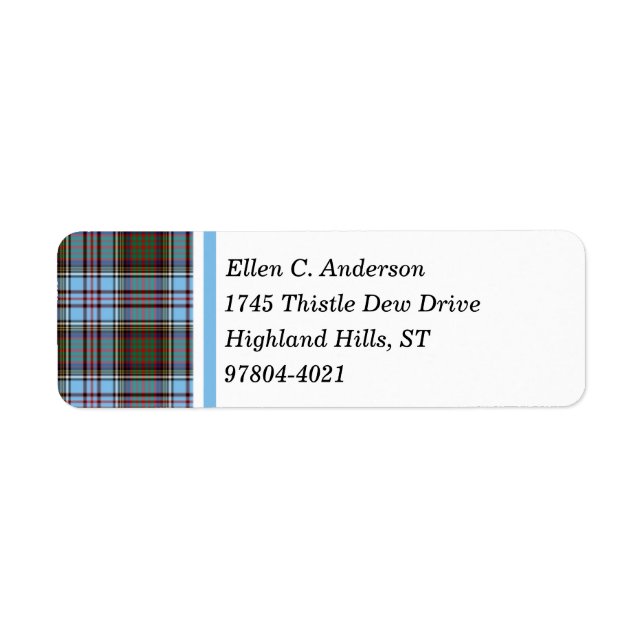 Anderson Clan Bleu clair Tartan écossais (Devant)