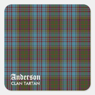 Anderson Clan Family Tartan (with Name) Square Sticker