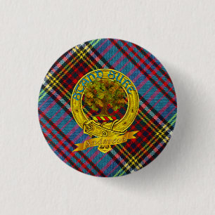 Anderson Clan Tartan & Motif 1 Inch Round Button