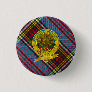 Anderson Clan Tartan & Motif 1 Inch Round Button