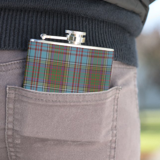 Anderson Clan Tartan Plaid Pattern Scottish Hip Flask (In Situ)