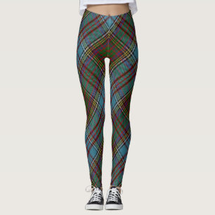 Anderson Clan Tartan Plaid Pattern Scottish Leggings