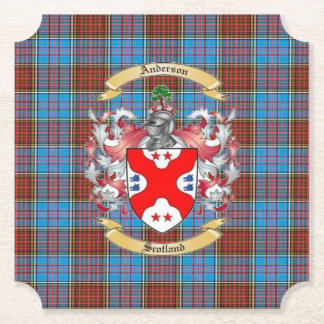Anderson Crest w/ Anderson Tartan 6 Coasters