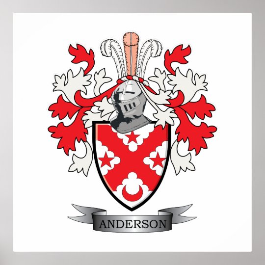 Anderson Family Crest Coat Of Arms Poster | Zazzle.ca