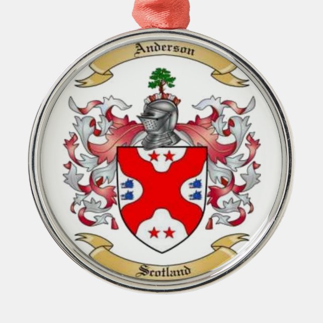Anderson Family Crest*   Metal Ornament (Front)