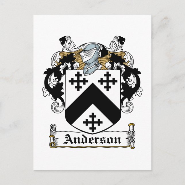 Anderson Family Crest Postcard (Front)