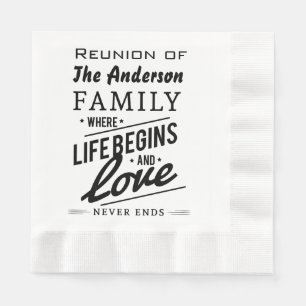 Anderson Family Member Reunion Vintage Typography Napkin