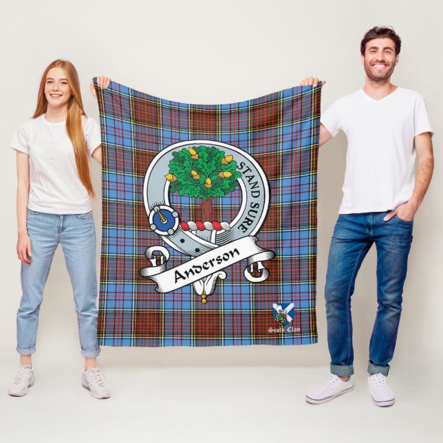 Anderson Modern Clan Badge Scot Tartan Plaid Fleece Blanket (In Situ)