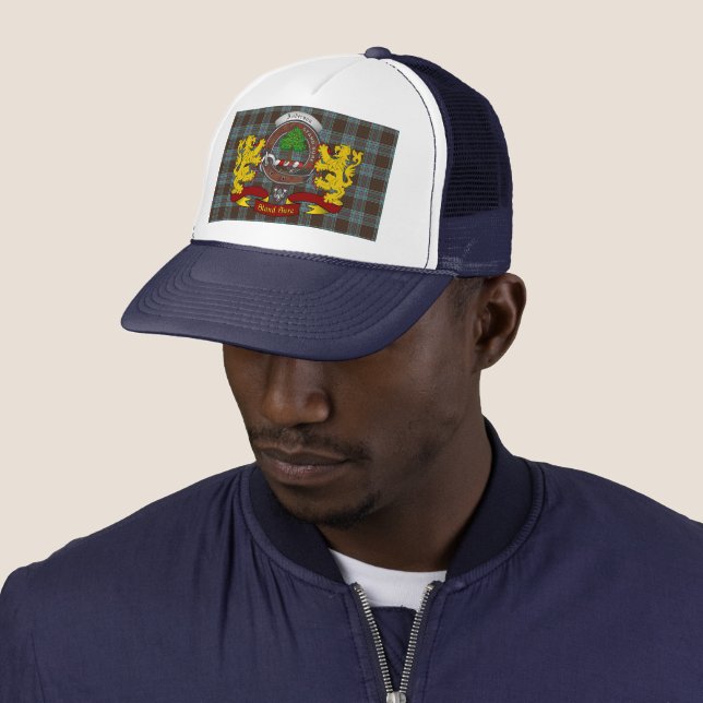 Anderson Scottish Tartan & Badge Trucker Hat (In Situ)