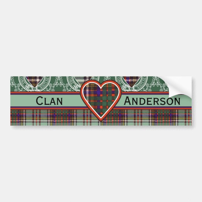 Anderson Scottish Tartan Bumper Sticker (Front)