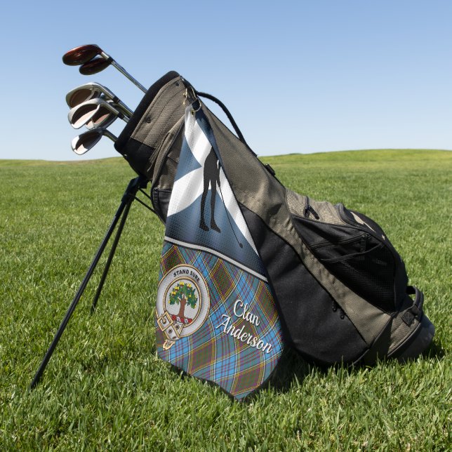 Anderson Tartan Golf Personalized (for her) Golf Towel (Green)