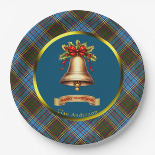 Anderson Tartan Personalized Christmas Paper Plate