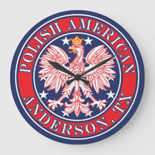 Anderson Texas Polish American Eagle Large Clock