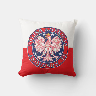 Anderson Texas Polish American Eagle Throw Pillow