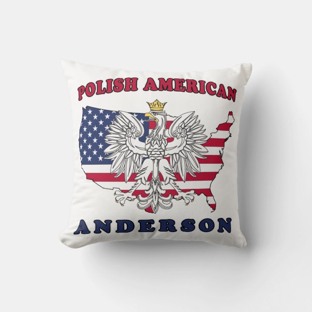 Anderson Texas Polish American Throw Pillow (Front)