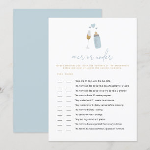 ANDI Blue Poppin' Bottles Over or Under Baby Game Invitation