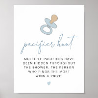 ANDI Dusty Blue Pacifier Hunt Baby Shower Game