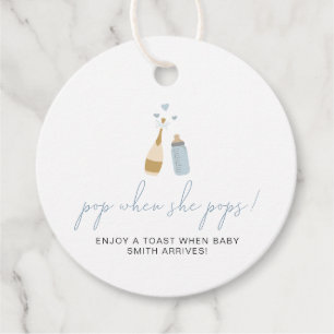 ANDI Dusty Blue Pop When She Pops Shower  Favour Tags