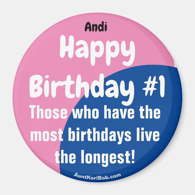 Andi Joyeux Anniversaire #1 Girl Magnet (Devant)