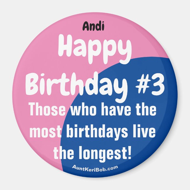 Andi Joyeux Anniversaire #3 Girl Magnet (Devant)