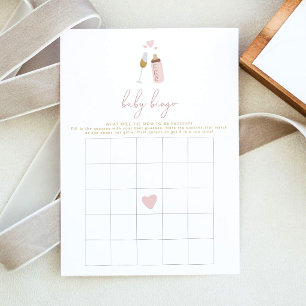 ANDI Pink Poppin' Bottles Baby Shower Bingo Game Invitation