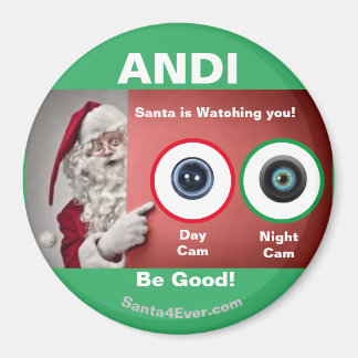 ANDI Santa is Watching you! Day and Night Magnet