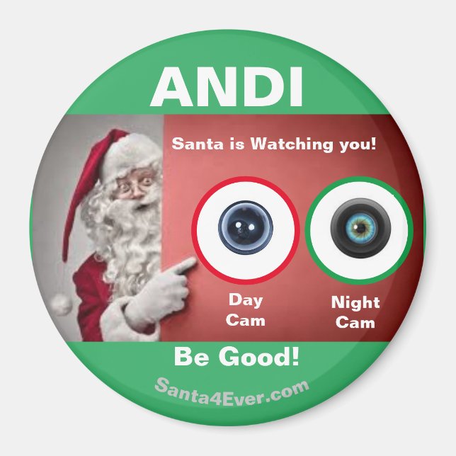 ANDI Santa is Watching you! Day and Night Magnet (Front)