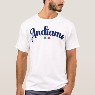  Andiamo Let'S Go To Italy Italian Travel Navy Scr T-Shirt