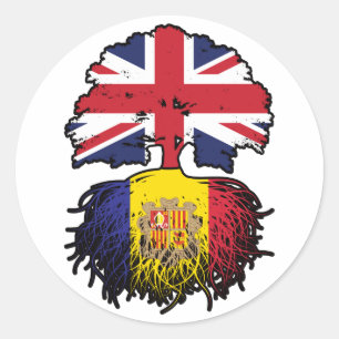 Andorra Andorran British UK United Kingdom Britain Classic Round Sticker