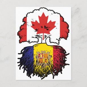 Andorra Andorran Canadian Canada Tree Roots Flag Postcard
