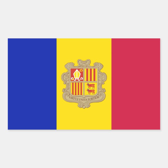 Andorra/Andorran Flag Sticker (Front)
