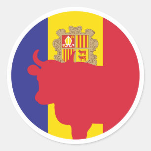 Andorra Cattle Andorran National Animal Flag Classic Round Sticker