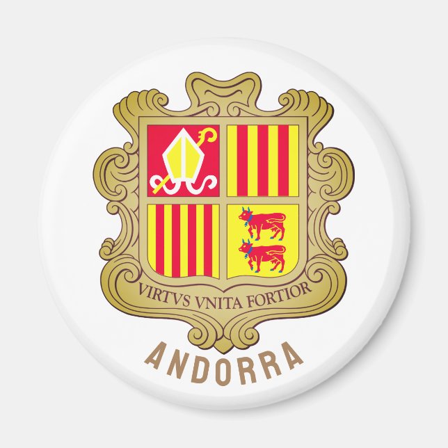 Andorra coat of arms magnet (Front)