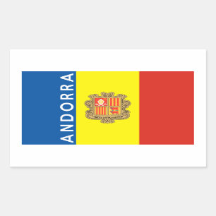 andorra country flag text name sticker