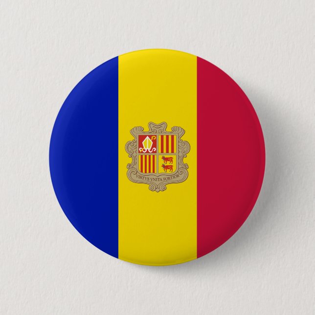 Andorra Flag 2 Inch Round Button (Front)