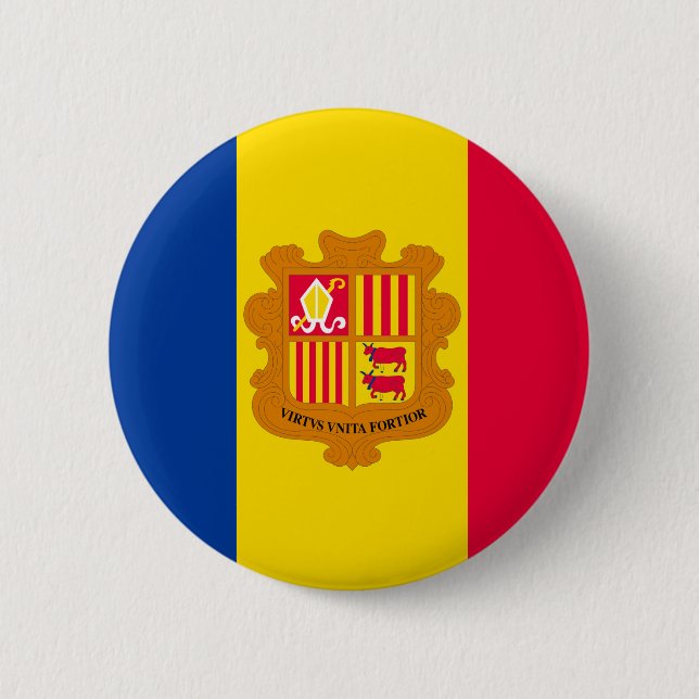 Andorra Flag 2 Inch Round Button (Front)