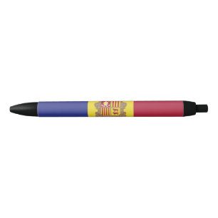 Andorra flag black ink pen