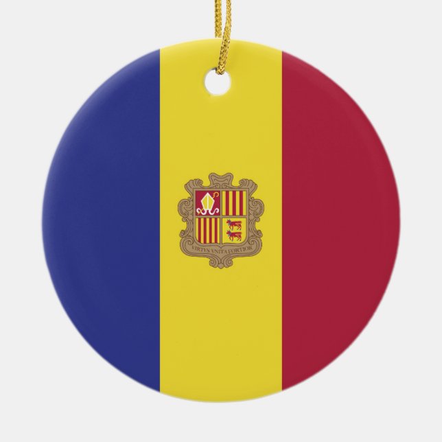 Andorra flag ceramic ornament (Front)