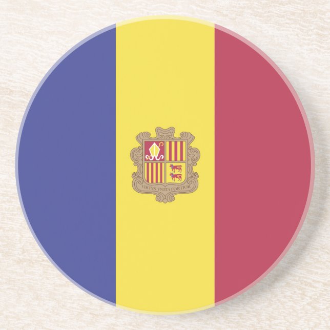 Andorra flag coaster (Front)