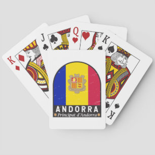Andorra Flag Emblem Distressed Vintage Playing Cards