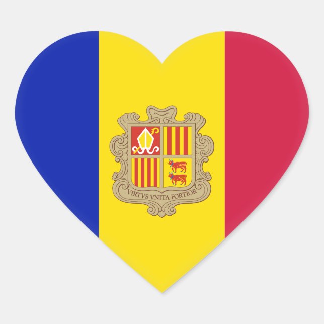 Andorra Flag Heart Sticker (Front)