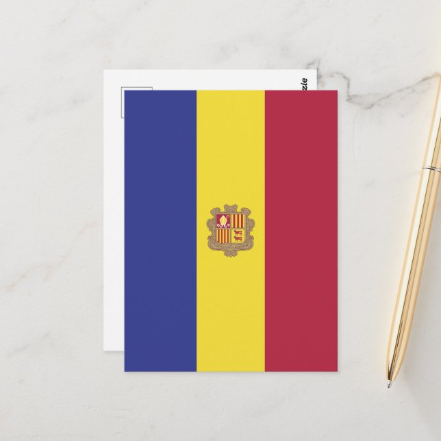 Andorra flag postcard (Front/Back In Situ)