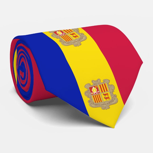 Andorra flag tie (Rolled)