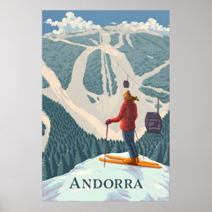 Andorra Grandvalira Ski Resort Travel Poster