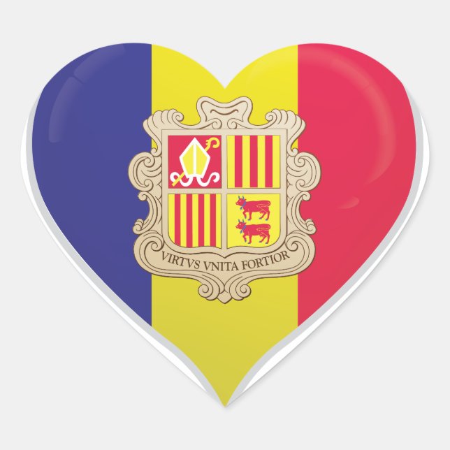 Andorra love flag pride heart sticker (Front)
